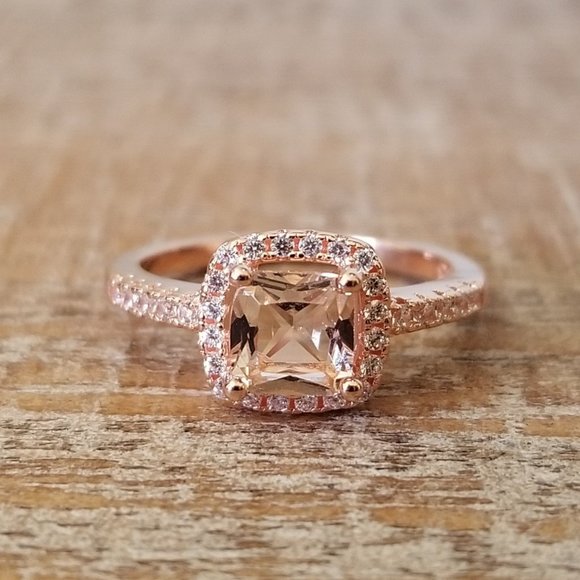 Vintage Jewelry - 🔥 14kt Rose Gold Princess Morganite Ring🔥